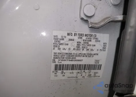 2011 Ford Explorer Limited from USA, damaged, VIN 1FMHK7F84BGA06957